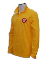 P153反領polo衫訂製 反領polo衫製造商     金黃色